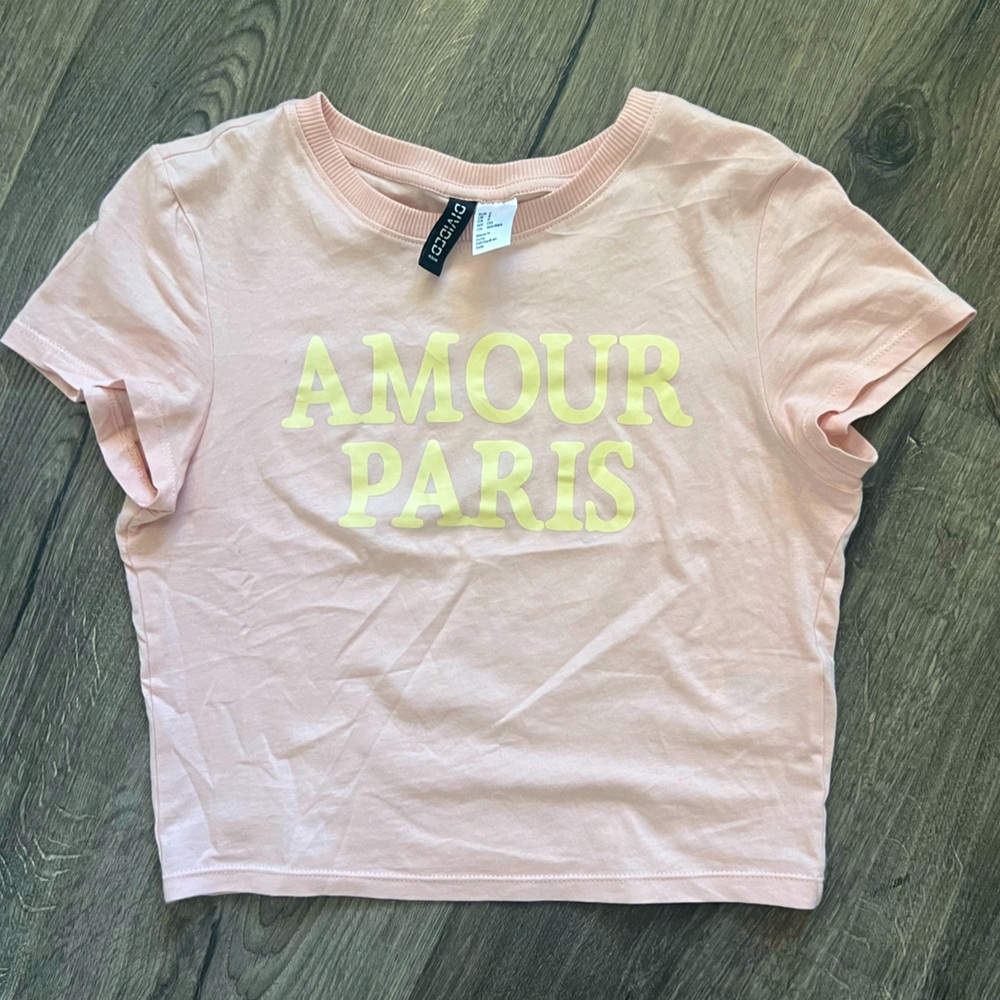 H&M Divided Brand Pink Amour Paris Size Small